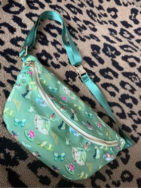 Teal Green Princess Tiana Print Crossbody Belt Bag